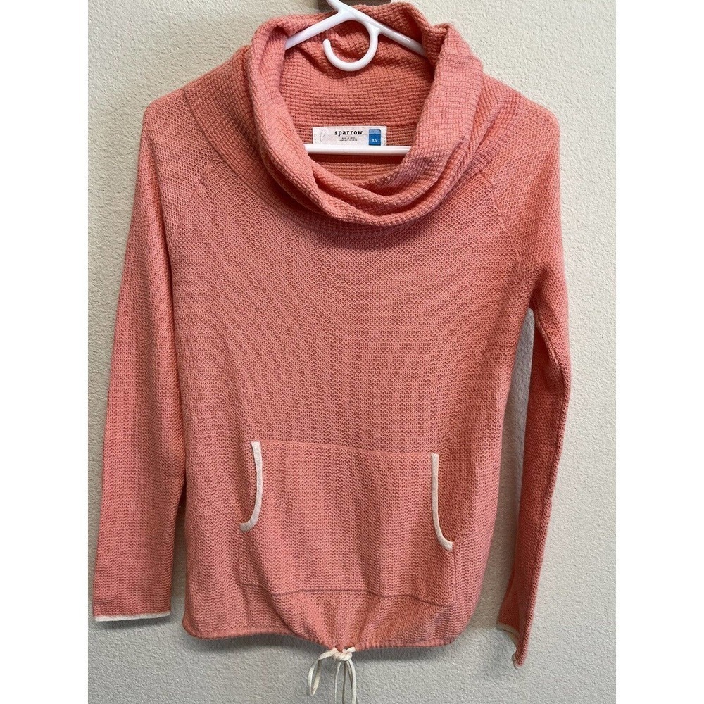 Anthropologie Sparrow Wool Blend Cowl Neck Long Sleeve Sweater Size XS Coral